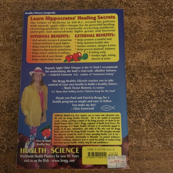 (3 for $20)Apple Cider Vinegar: Miracle Health System by Paul C Bragg guc - Picture 2 of 5